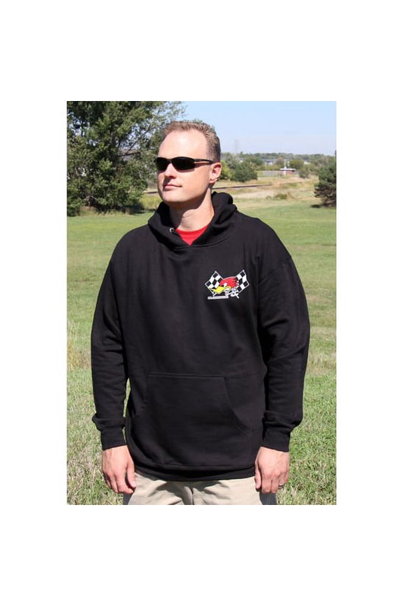 Mr. Horsepower Checkered Flag Black Hoodie XL