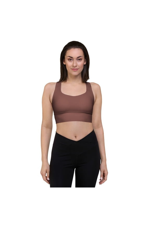 Clay Soil Cooper Color Sports Bra with Lining and Removable Padding