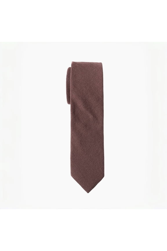 Clay Solid Cotton Skinny Necktie, Men's Fashion Tie