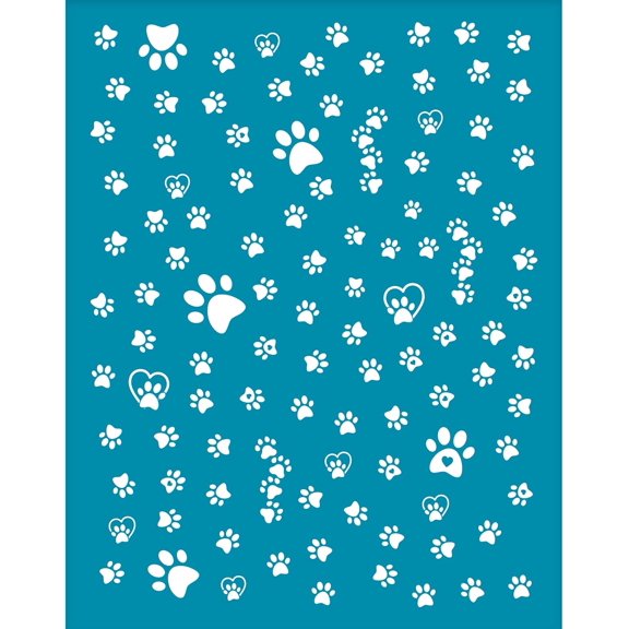 Clay Stencil Dog Paw Pattern Non-Adhesive Silk Screen Printing Reusable Cloud Mesh Transfer Washable for Polymer Clay Jewelry Earring Making 5x4 Inch for DIY