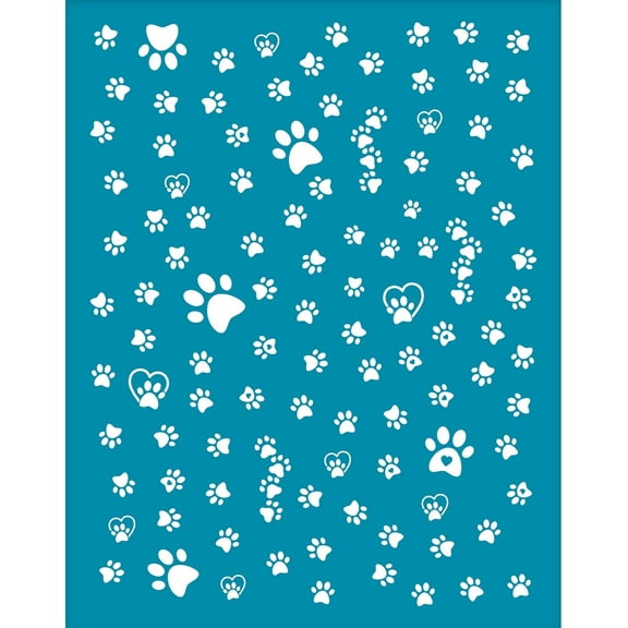 Clay Stencil Dog Paw Pattern Non-Adhesive Silk Screen Printing Reusable Cloud Mesh Transfer Washable for Polymer Clay Jewelry Earring Making 5x4 Inch