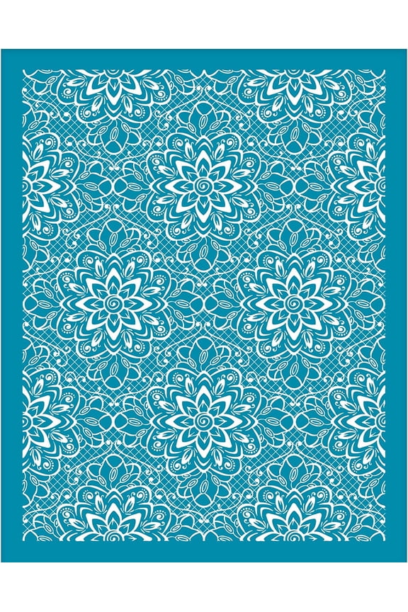 Clay Stencils Lace Flower Pattern Non-Adhesive Silk Screen Printing Stencil Reusable Flower Mesh Stencils Transfer Washable Stencils for Polymer Clay Jewelry Earring Making - 5x4 Inch DIY