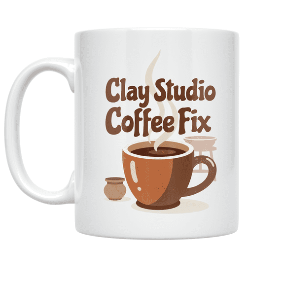 Clay Studio Coffee Fix - Pottery Enthusiast - 11 oz Ceramic Coffee Mug