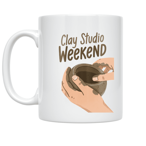 Clay Studio Weekend Pottery Design - Pottery Lover - 11 oz Ceramic Coffee Mug