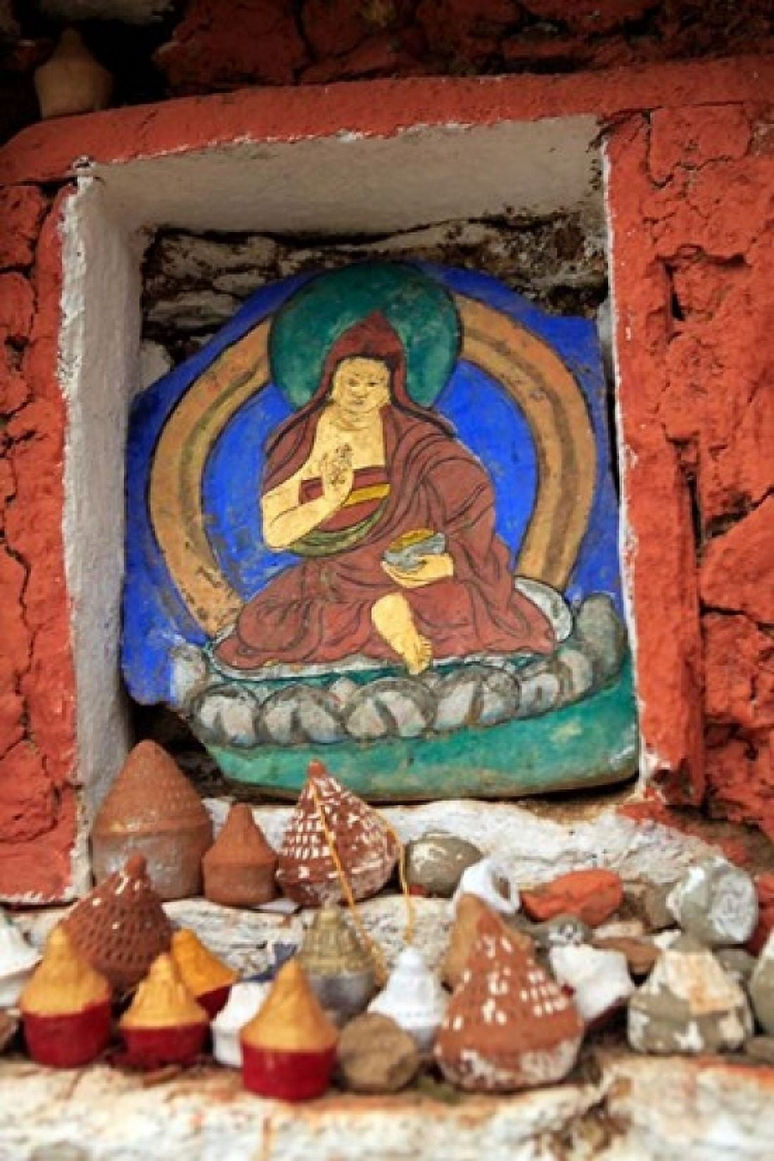 Clay Stupas Paro Bhutan Canvas Art - Kymri Wilt DanitaDelimont (18 x 24)