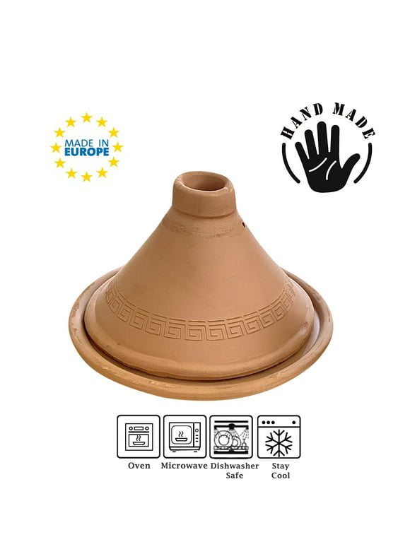 Clay Tagine Pot for Cooking, Handmade Moroccan Tajine Casserole with Lid
