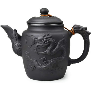 Clay Teapot Chinese Yixing Gongfu Tea Large Pots 600ml Dragon Stainless Filter for Loose Tea