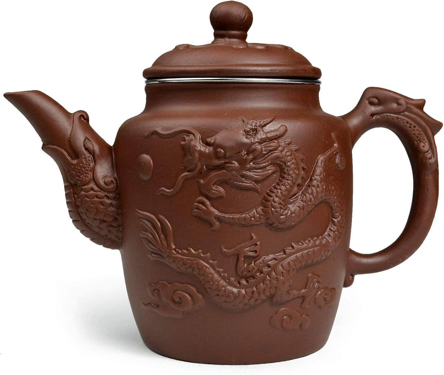Clay Teapot Chinese Yixing Gongfu Tea Large Pots 600ml Dragon Stainless ...