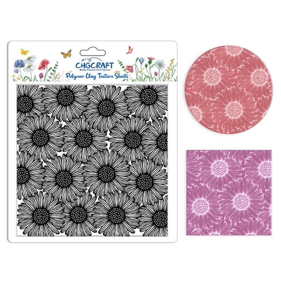 Clay Texture Mat Clay Modeling Pattern Pad Flower 140x140x3mm DIY