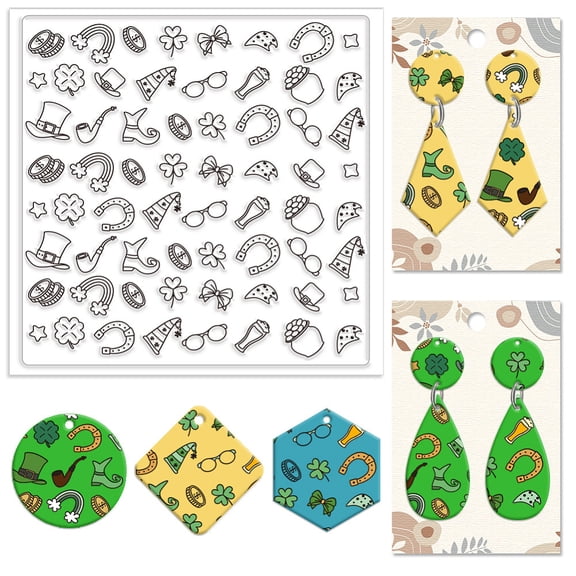 Clay Texture Mat Clay Modeling Pattern Pad Mixed Shapes 140x140x3mm for DIY