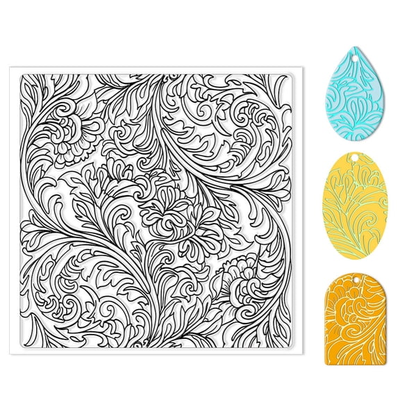 Clay Texture Mat Retro Floral Polymer Clay Texture Sheets Silicone Texture Stamp Clay Modeling Pattern Pad Texture Sheets diy