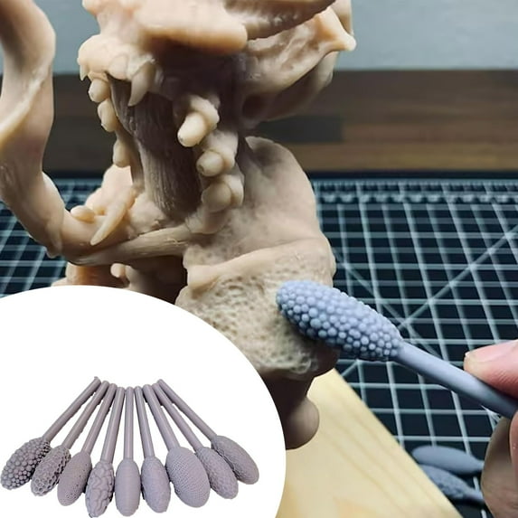 Clay Texture Roller Tools Kit for Art Projects DIY Pottery Modeling with Roller Sticks and Pattern Design