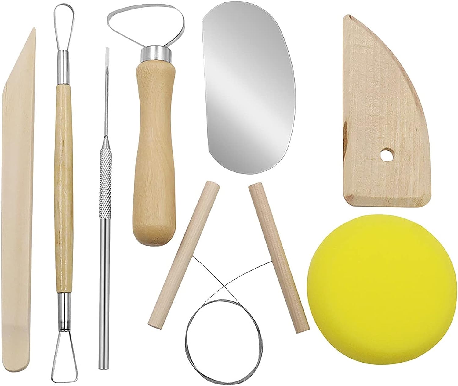 Clay Tool Set Wooden Pottery Clay Sculpture Carving Tool 8 Piece Set