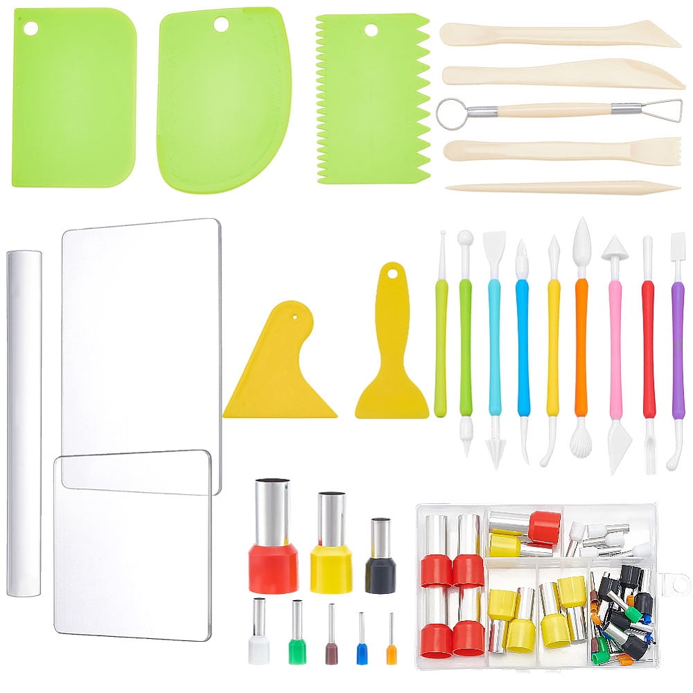 Clay Tool Sets for DIY Pottery Clay Craft Supplies Mixed Color 120x81x1.4mm Hole: 9.5mm 3pcs/set 1 set for DIY