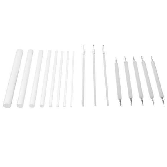 Yardwe 1Set White Mandala Dotting Tools Set with Double-Ended Acrylic Rods for Precision Art