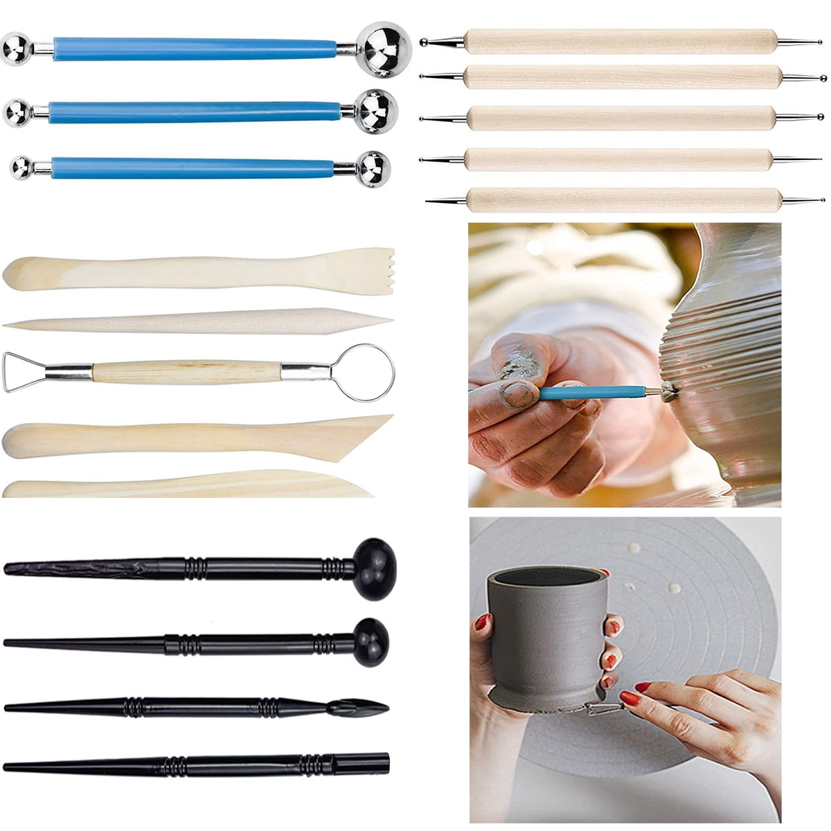  Zittop Polymer Clay Sculpting Tools Set - 5 Pcs Pottery Tool  Kit - Ceramic Pottery & Clay Ribbon Wood Modeling Tools Kit (5 Pack) :  Arts, Crafts & Sewing