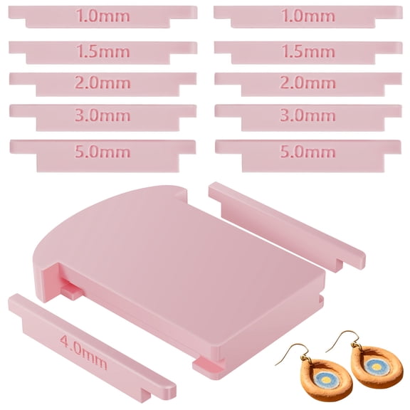 Clay Tube Hoop Roller Guide Clay Rolling Strip Shape Maker Thickness String Roller Tool with Rolling Board and 12 Sliders