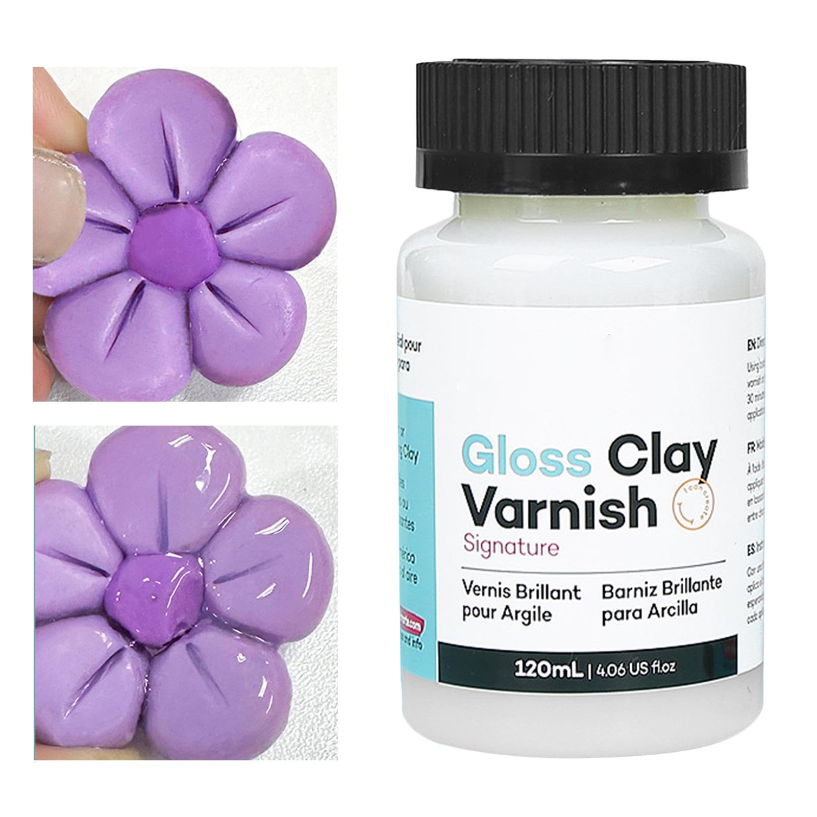 Clay Varnish, 120ml Clay Varnish Gloss, Clay Varnish for Air Drying