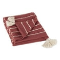 thumbnail image 1 of Clay and Off White Slub Stripe Throw, 1 of 3