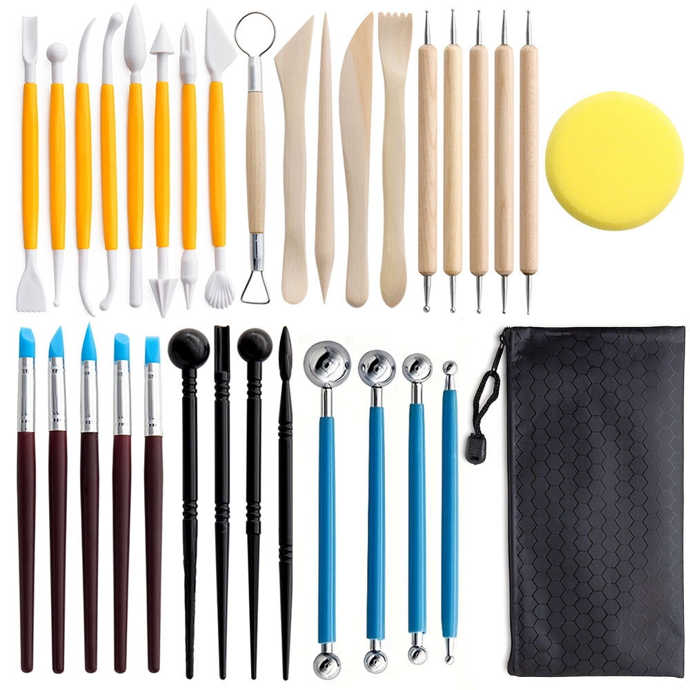 Clay pottery tool set 32/30/22 pieces clay clay carving knife silicone drill pen pill stick clay tool auxiliary indentation eraser pen and modeling tool