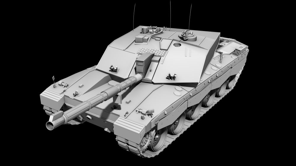 Clay render of a Challenger II tank Canvas Art - Rhys TaylorStocktrek Images (38 x 21)