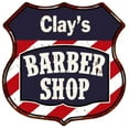 thumbnail image 1 of Clay's Barber Shop Sign Shield Metal Gift Hair Gift 211110020467, 1 of 1