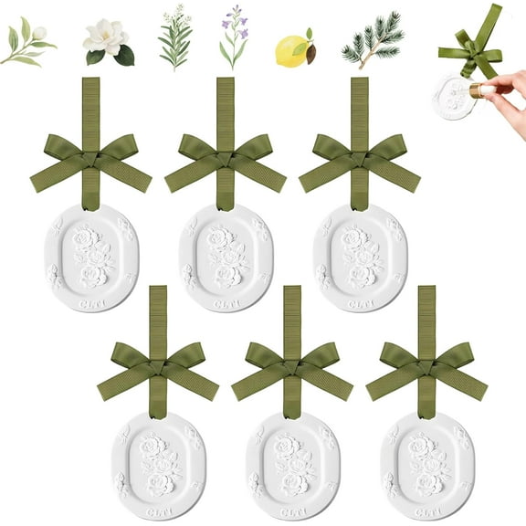 Claydisc Essential Oil, Passive Diffusers for Essential Oils, 6 Aroma Flower Car Passive Essential Oil Diffuser for Cars, Room, Office,  Non Electric Improves Sleep, and Relieves Stress