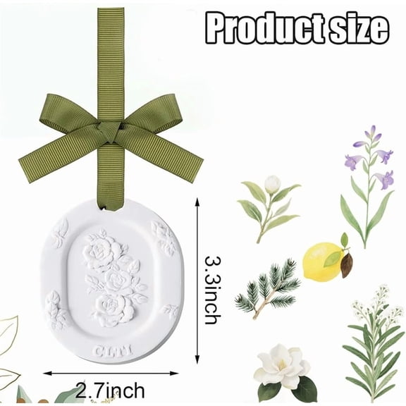Claydisc Oil Passive Diffusers for 6 Aroma Flower Car Passive Oil Diffuser Improves Sleep And Stress for Room Cars Bathroom Home, Swing Car Ornament