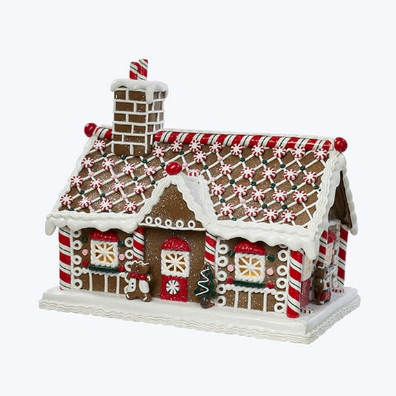 Claydough Gingerbread Candy House Lighted Christmas Building J3648 9.8 Inch New