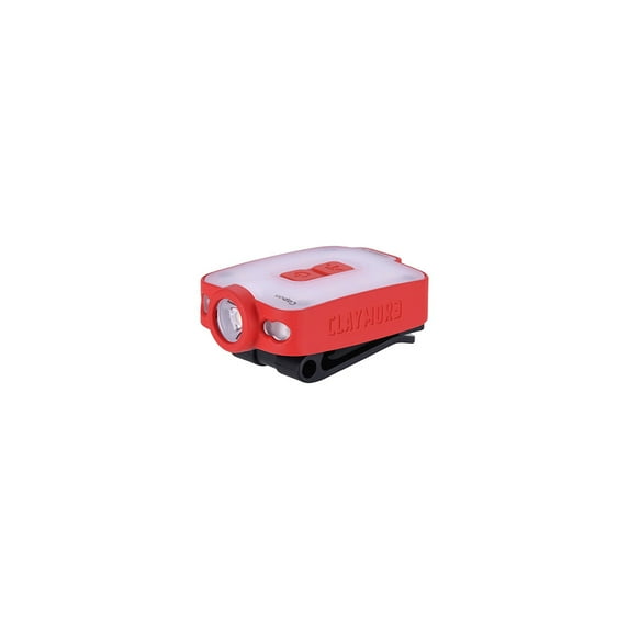 Claymore Capon 40B (Red) - LED Rechargeable Clip-On Cap Headlamp, Lightweight Hat Light for Camping, Running, Hiking, Emergency & Industrial Use, Waterproof, USB-C, Up to 12 Hours of Battery Life.