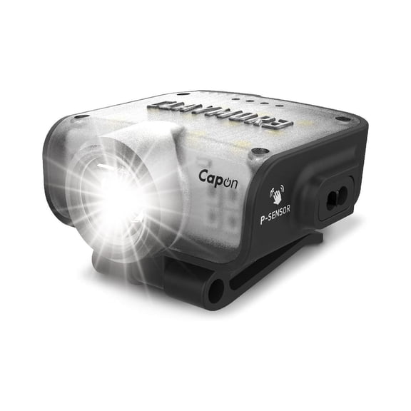 Claymore Capon 80C (Black) - LED Rechargeable Clip-On Cap Headlamp, Lightweight Hat Light for Camping, Running, Emergency & Industrial Use, Waterproof, Hands-Free Sensor, 45 Hours Battery Life.