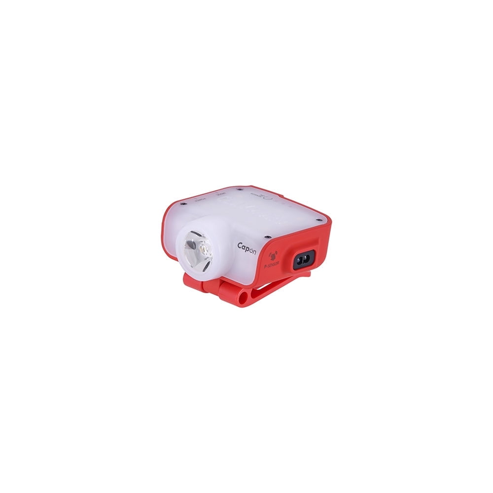 Claymore Capon 80C (Red) - LED Rechargeable Clip-On Cap Headlamp, Lightweight Hat Light for Camping, Running, Emergency & Industrial Use, Waterproof, Hands-Free Sensor, 45 Hours Battery Life.