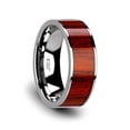 thumbnail image 1 of Claymore Flat Tungsten Carbide Band With Exotic Padauk Wood Inlay And Polished Edges, 1 of 2