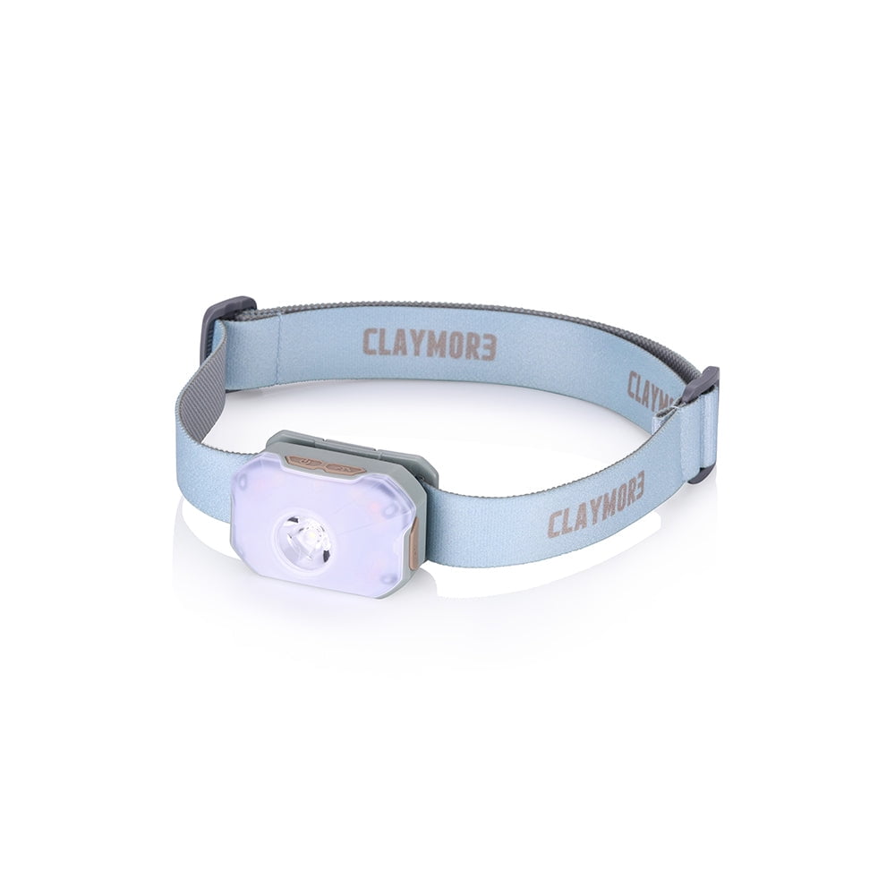 Claymore Heady2 (Mint Gray) - Rechargeable LED Headlamp Flashlight, Lightweight for Camping, Running, Hiking, Emergency & Industrial Use. USB-C Charging, Up to 40 Hours Battery Life, Waterproof.