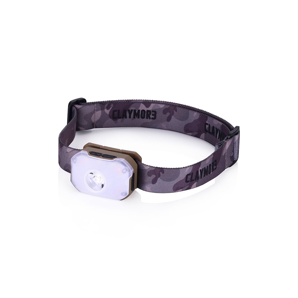 Claymore Heady2 (Tan) - Rechargeable LED Headlamp Flashlight, Lightweight for Camping, Running, Hiking, Emergency & Industrial Use. USB-C Charging, Up to 40 Hours Battery Life, Waterproof.