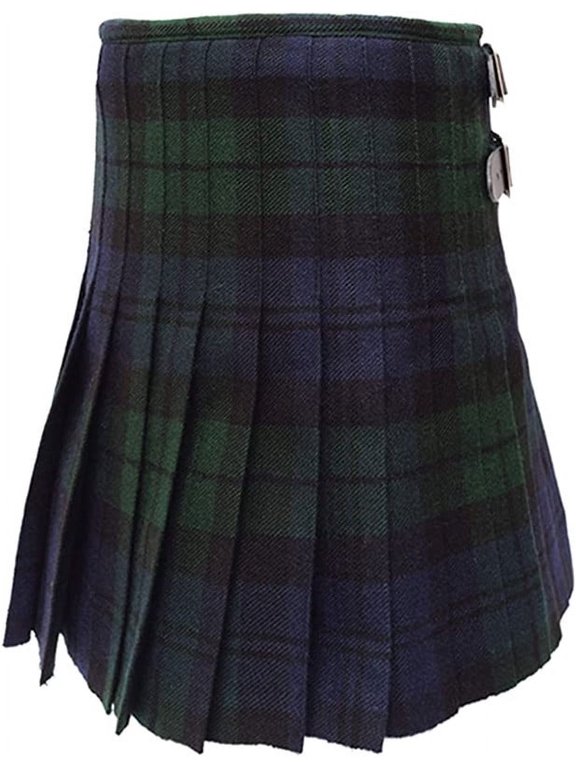 Kid's Budget Kilt, Black Watch Clan Tartan Kilt for Boys, Girls & Babies. Scottish Black and Green Kilt for Kids (Black Watch, 28"-31" W X 18" L 9-10 Years)