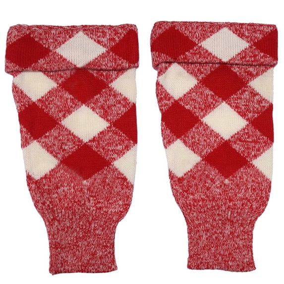 Claymore Imports Scottish Kilt Diced Hose Tops Acrylic, Formal Diced Kilt Hose Tops, diamond pattern kilt Hose Tops For Mens (Red and White, XL)