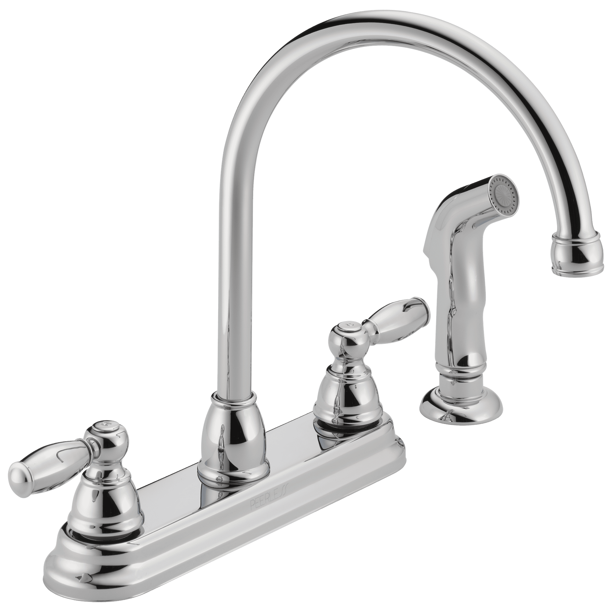 Chrome Two Handle Kitchen Faucet with Side Sprayer