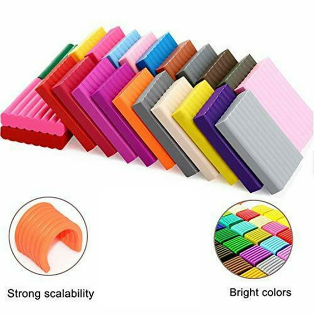 Clays, Polymer Colored Mud 24 Colors Oven Bake DIY Colorful Mud Safe