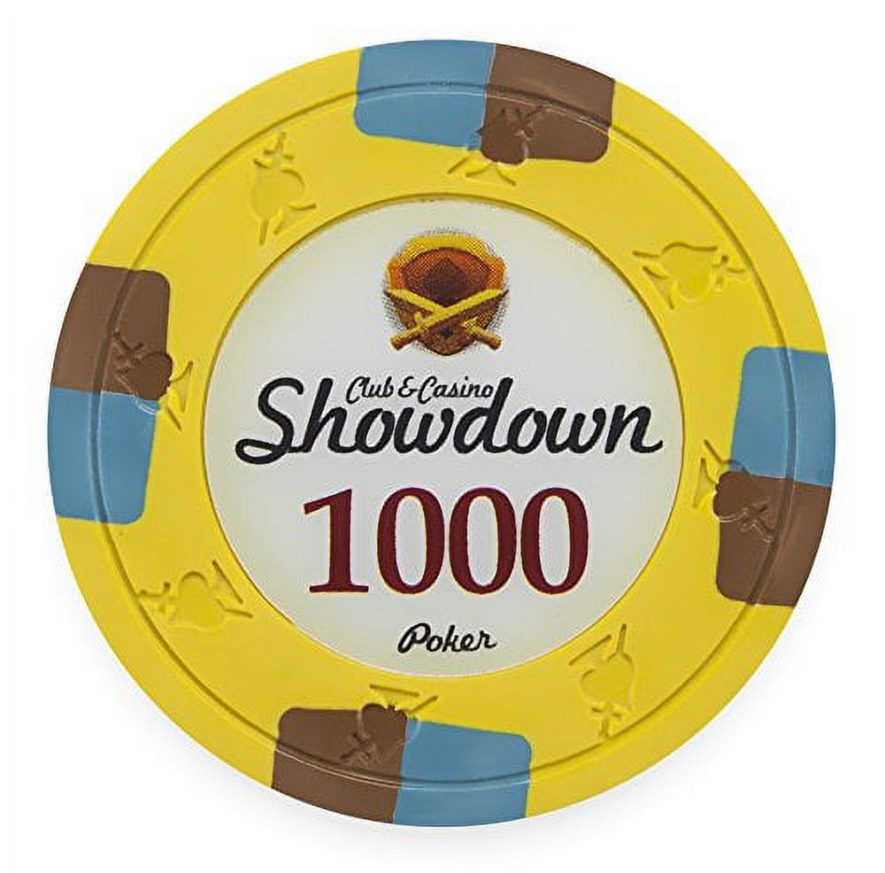 Claysmith Gaming Pack of 50 Showdown Poker Chips, Heavyweight 13.5Gram