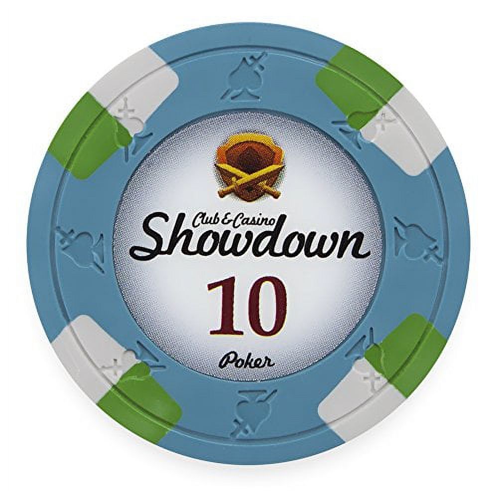 Claysmith Gaming Pack of 50 Showdown Poker Chips, Heavyweight 13.5Gram