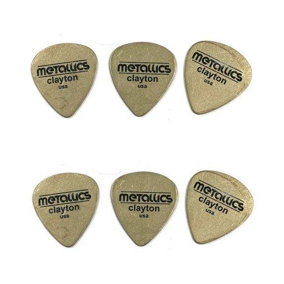Clayton Guitar Picks Metallics Brass 6-Pack