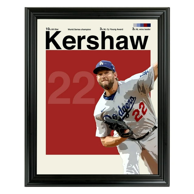 Clayton Kershaw Framed Sports Art Photo by Thomas Maxwell