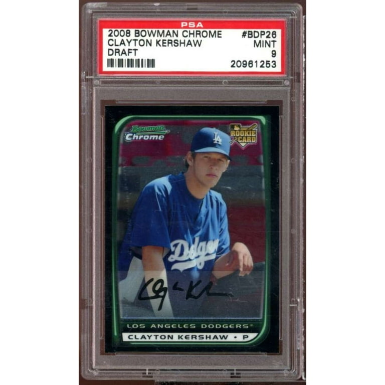 2008 Bowman Chrome Draft #BDP26 Clayton Kershaw Rookie PSA 2024 9 Mint