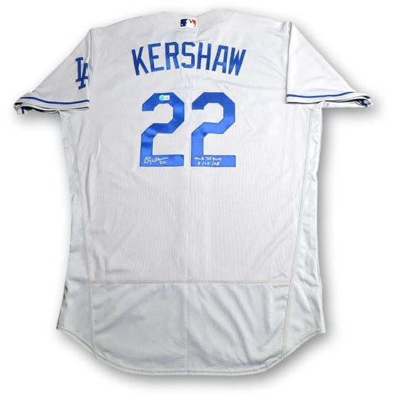 Clayton Kershaw Signed Autograph Jersey Dodgers MLB Debut 5/25/08 BAS Witnessed