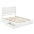 thumbnail image 1 of Clayton Queen Wood Platform Bed with Panel Footboard & Storage Drawers in White, 1 of 5