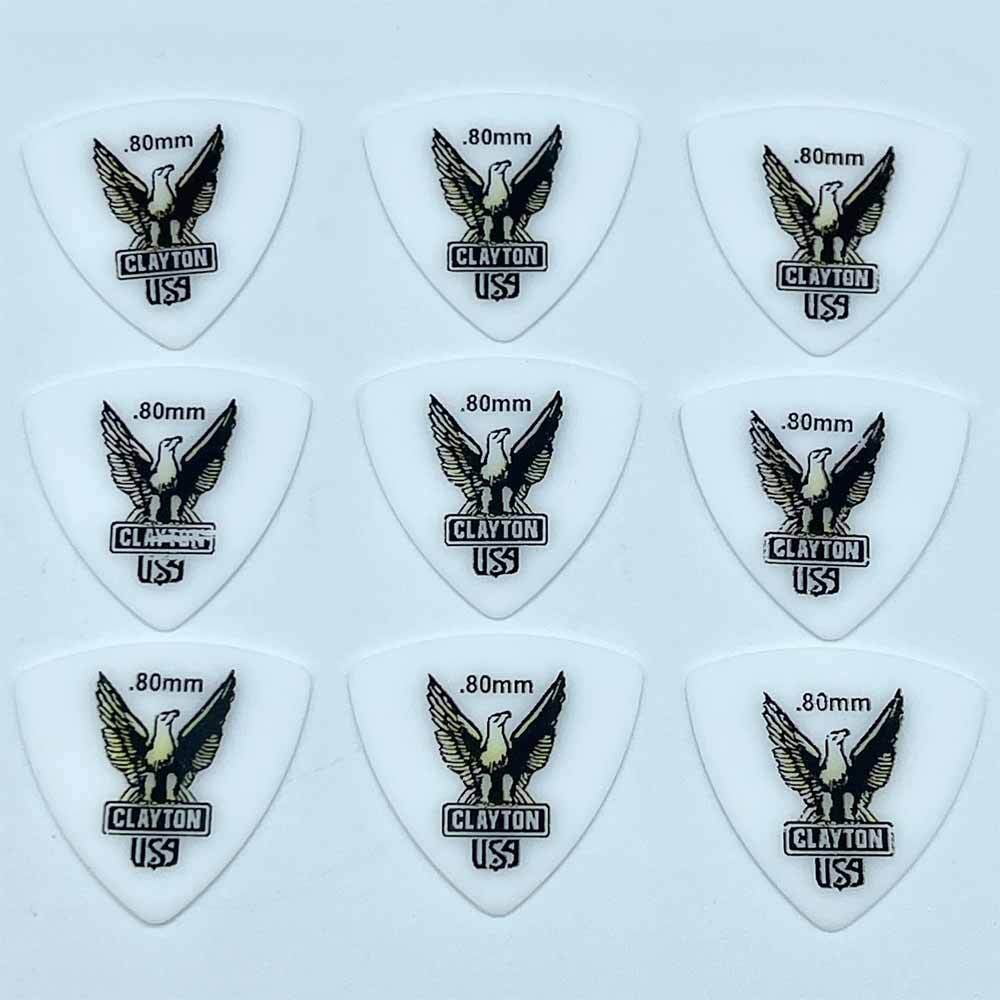 Clayton RT80 Acetal Polymer Rounded Triangle Guitar Picks, 0.80 mm - 72 Pieces