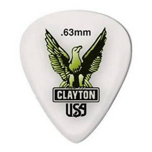 Clayton Standard Acetal Guitar Picks, .63m 12 Pack