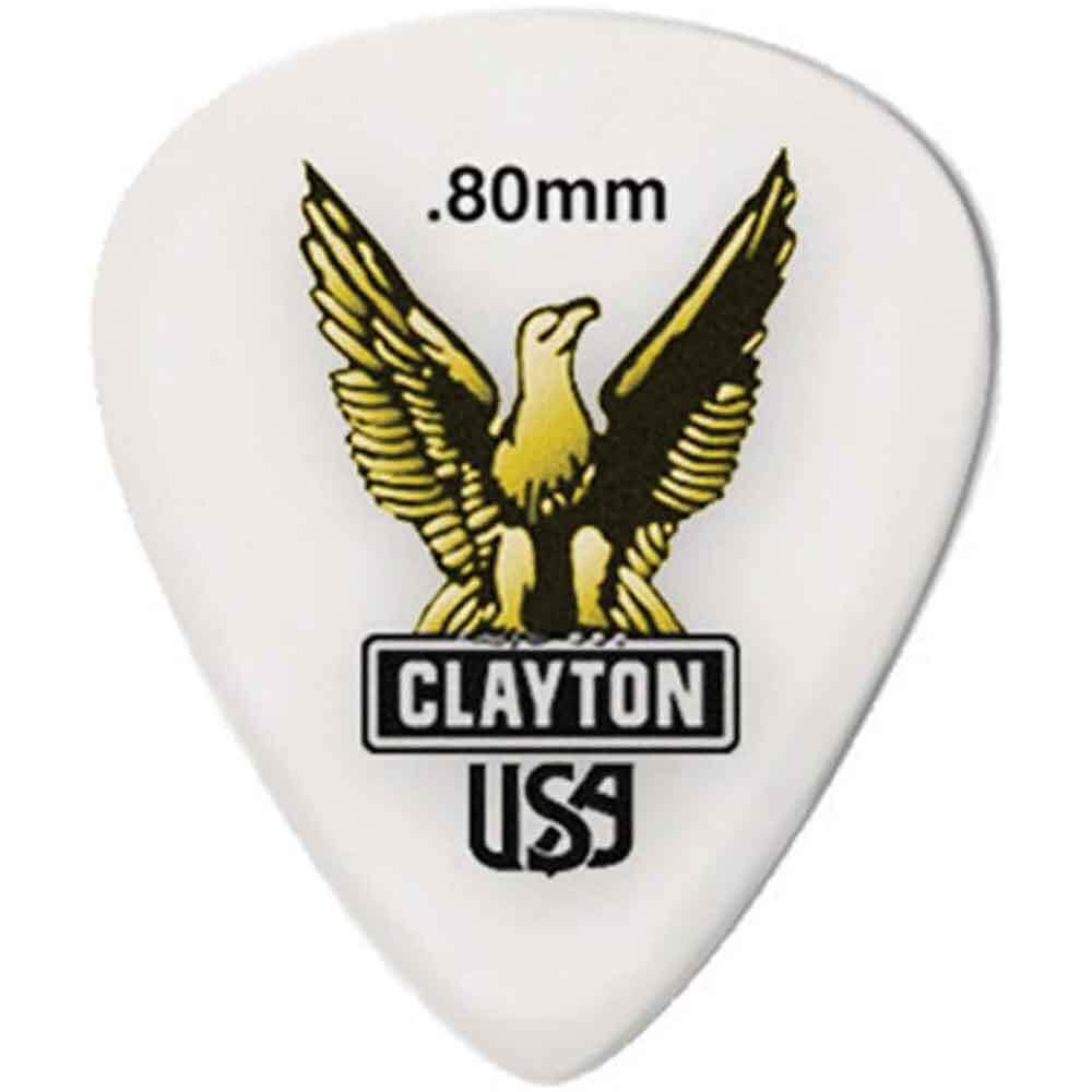 Clayton S80 Acetal Polymer Standard Guitar Picks- 0.80 mm - 72 Pieces