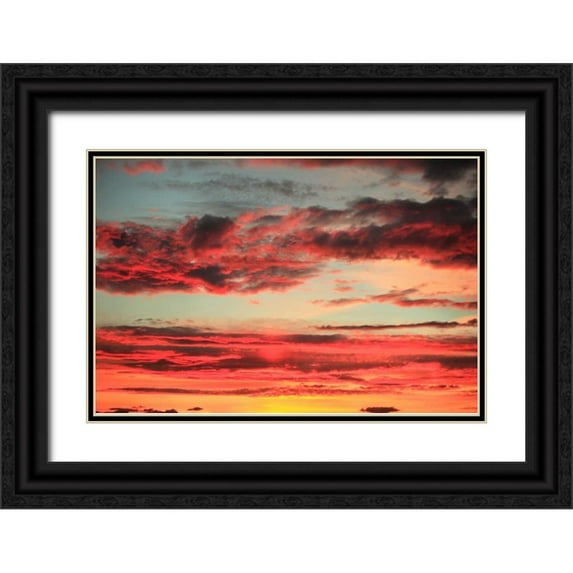 Clayton-Thompson, Philip 32x23 Black Ornate Wood Framed with Double Matting Museum Art Print Titled - Colorful Sunset II